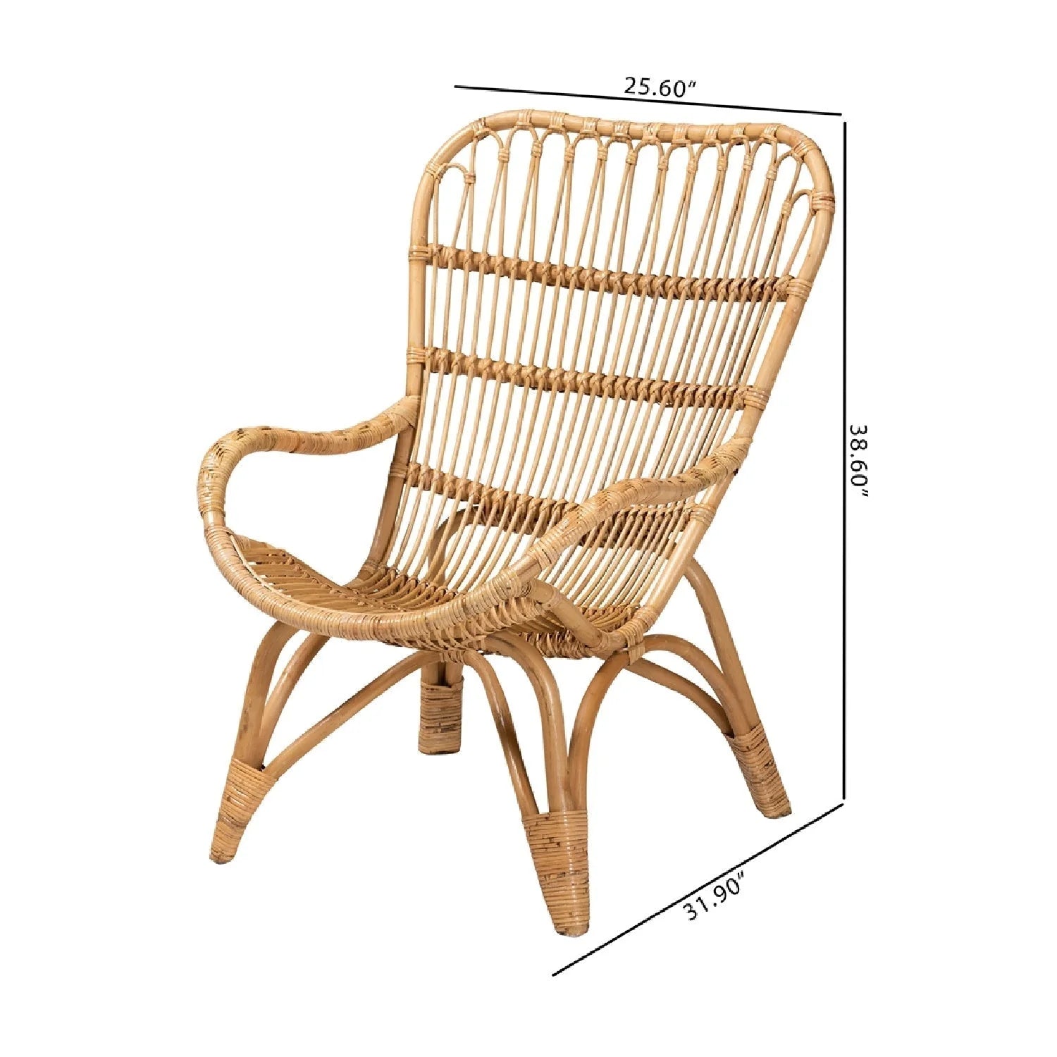 Luxury Rattan Bohemian Lounge Chair Modern Italian Style for Villa