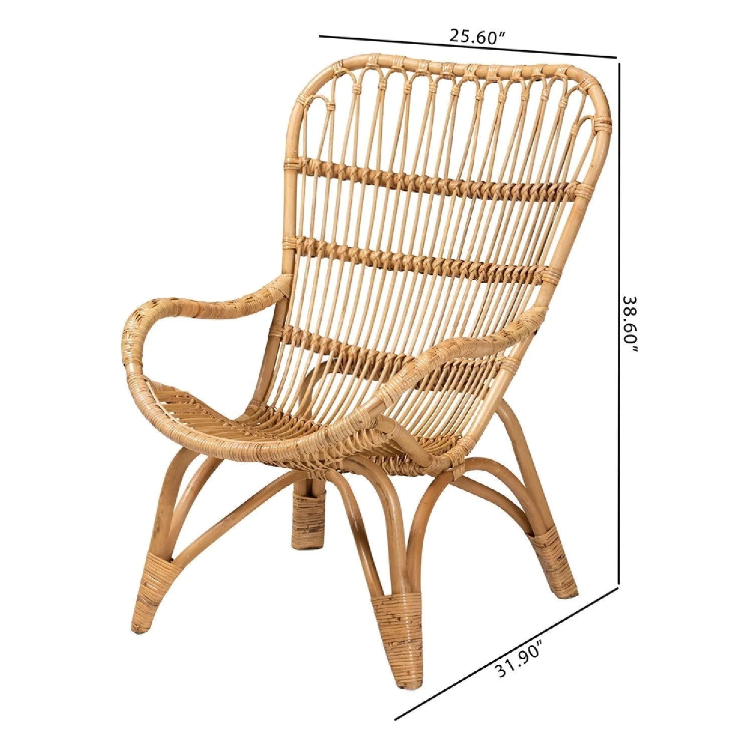 Luxury Rattan Bohemian Lounge Chair Modern Italian Style for Villa