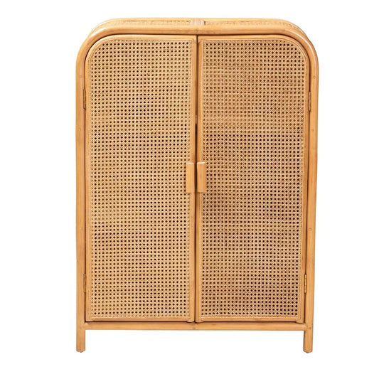Luxury Rattan Bohemian Storage Cabinet European Style for Villa