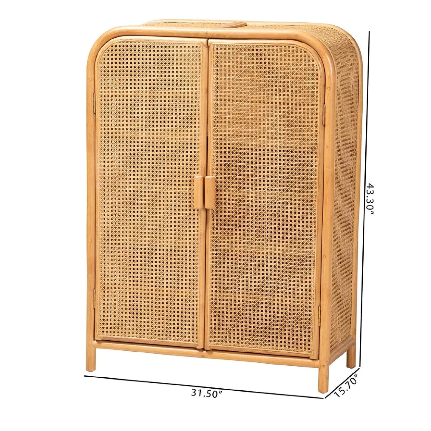 Luxury Rattan Bohemian Storage Cabinet European Style for Villa