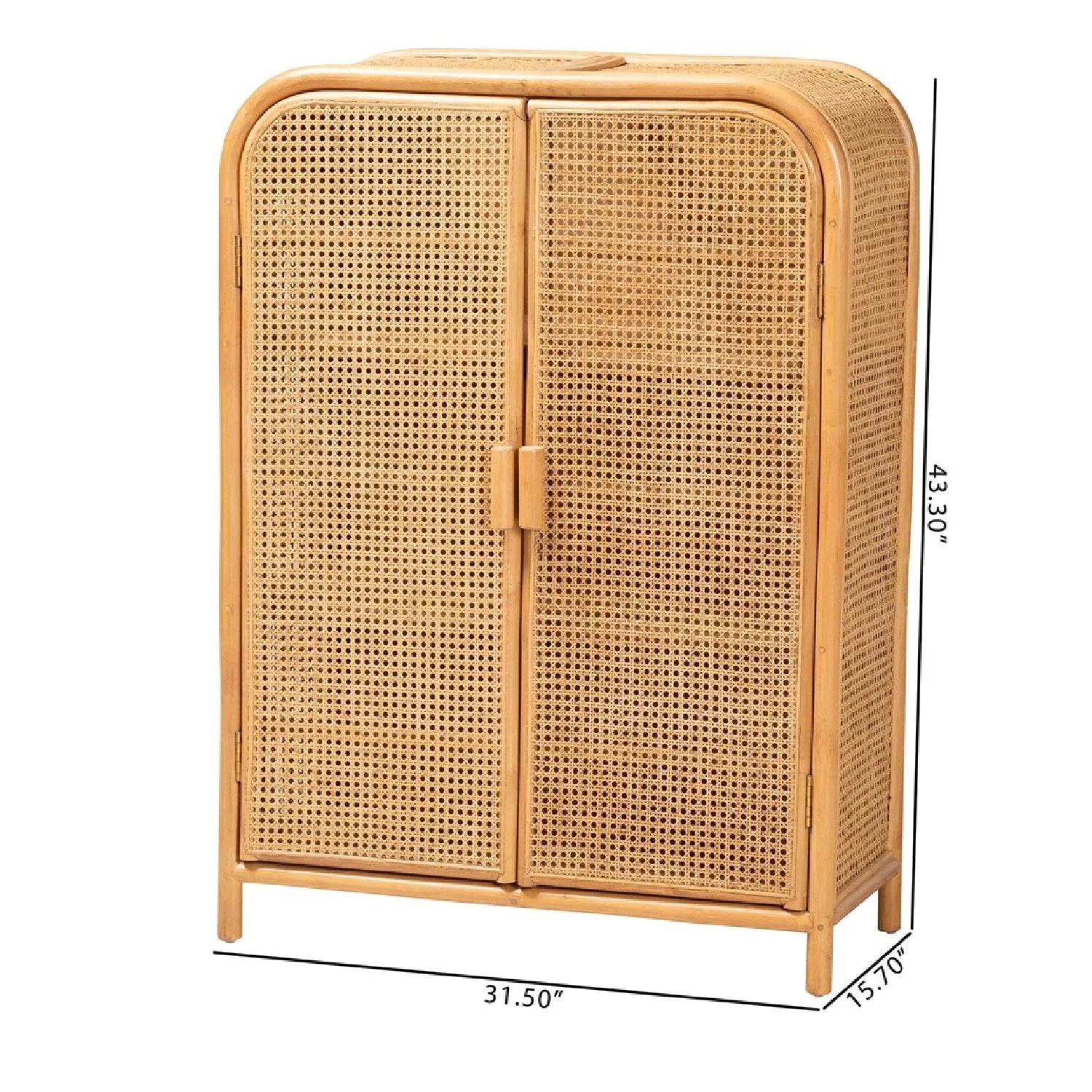 Luxury Rattan Bohemian Storage Cabinet European Style for Villa