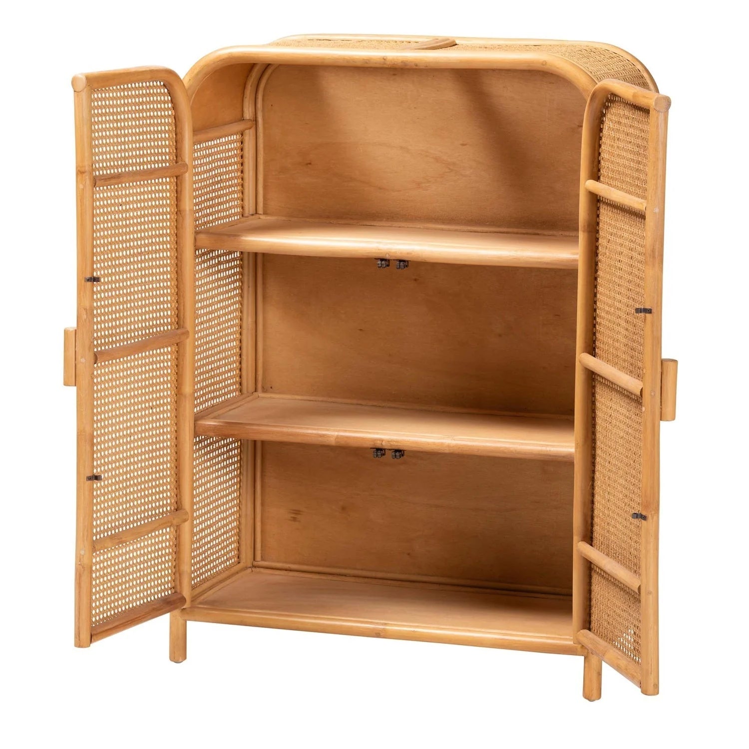 Luxury Rattan Bohemian Storage Cabinet European Style for Villa