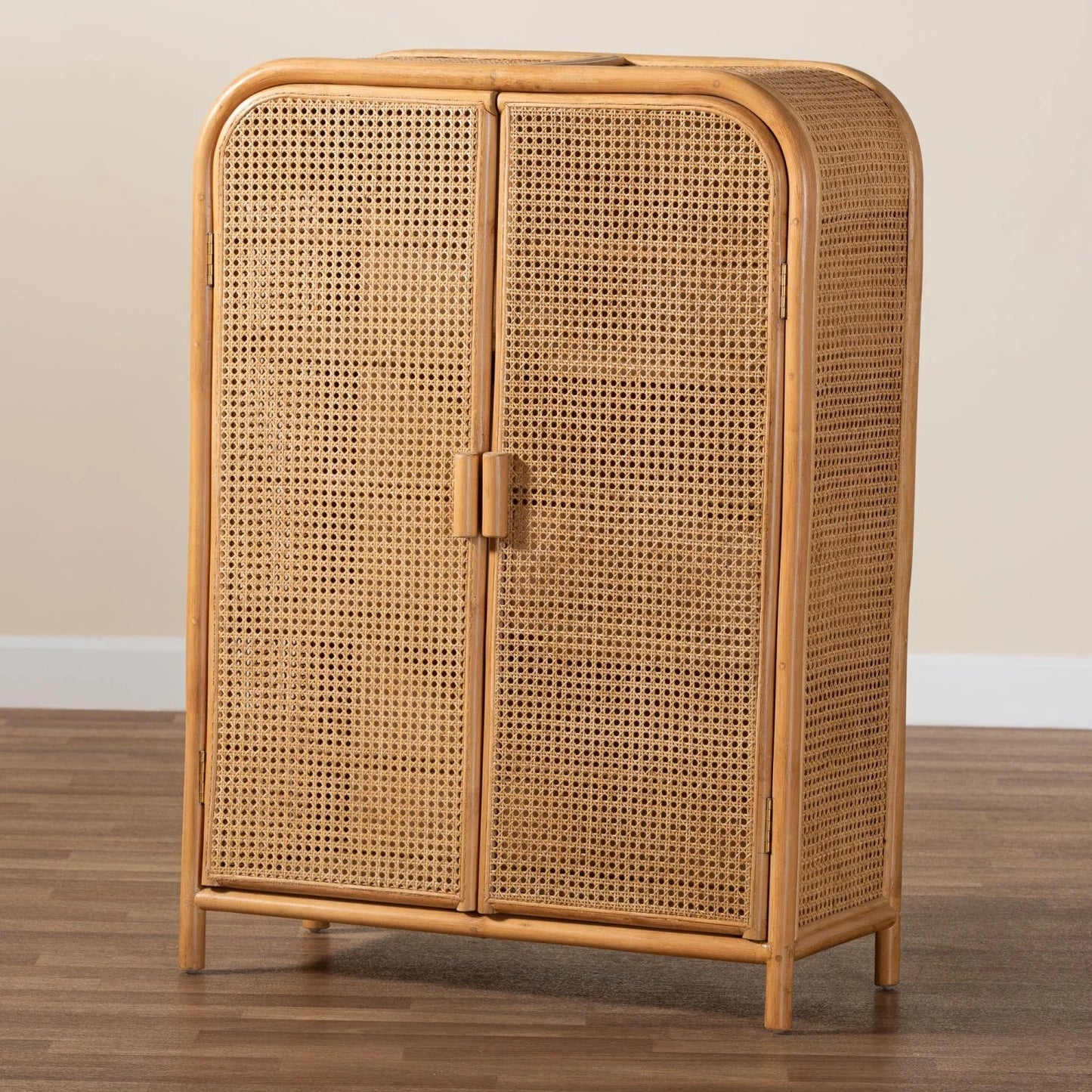 Luxury Rattan Bohemian Storage Cabinet European Style for Villa