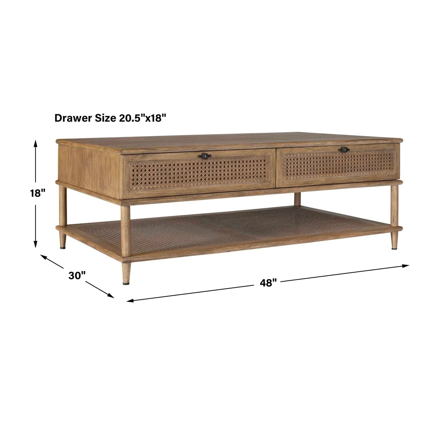 Luxury Rattan Cane Coffee Table Modern Italian Style for Villa