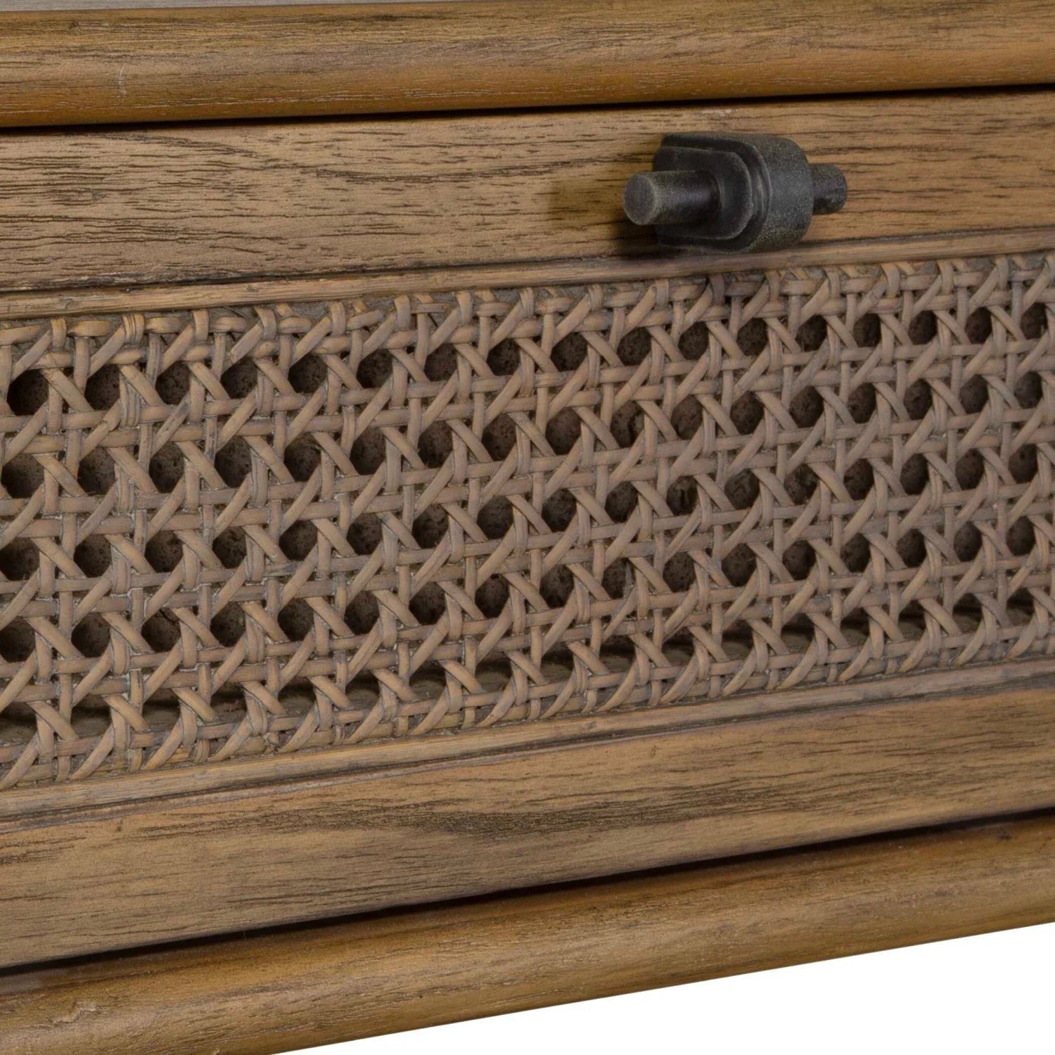 Luxury Rattan Cane Console Table Modern Italian Style for Villa