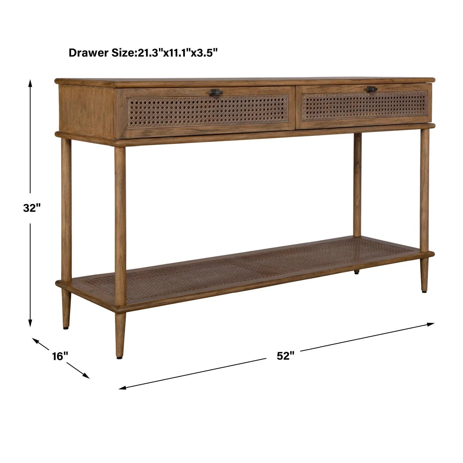 Luxury Rattan Cane Console Table Modern Italian Style for Villa