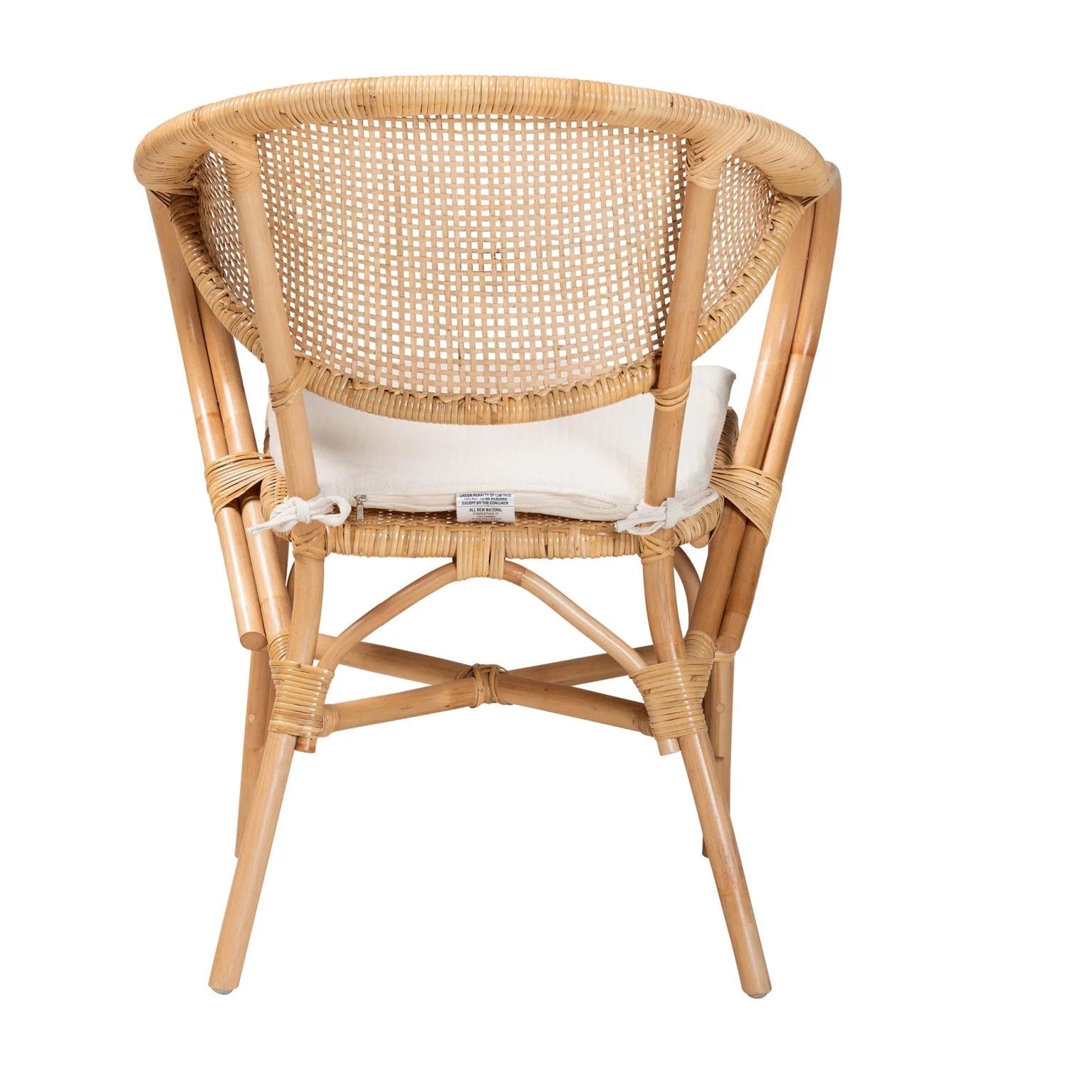 Luxury Rattan Framed Modern Dining Armchair European Style for Villa