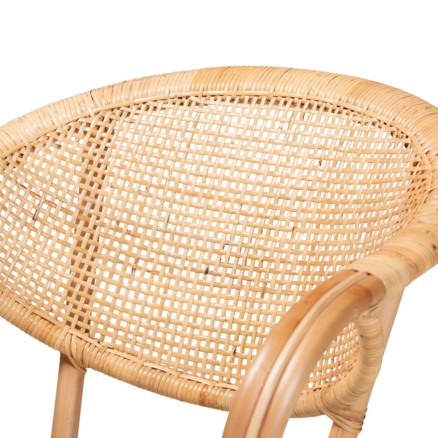 Luxury Rattan Framed Modern Dining Armchair European Style for Villa