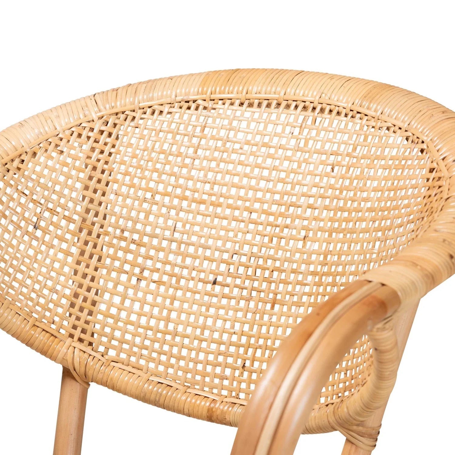 Luxury Rattan Framed Modern Dining Armchair European Style for Villa