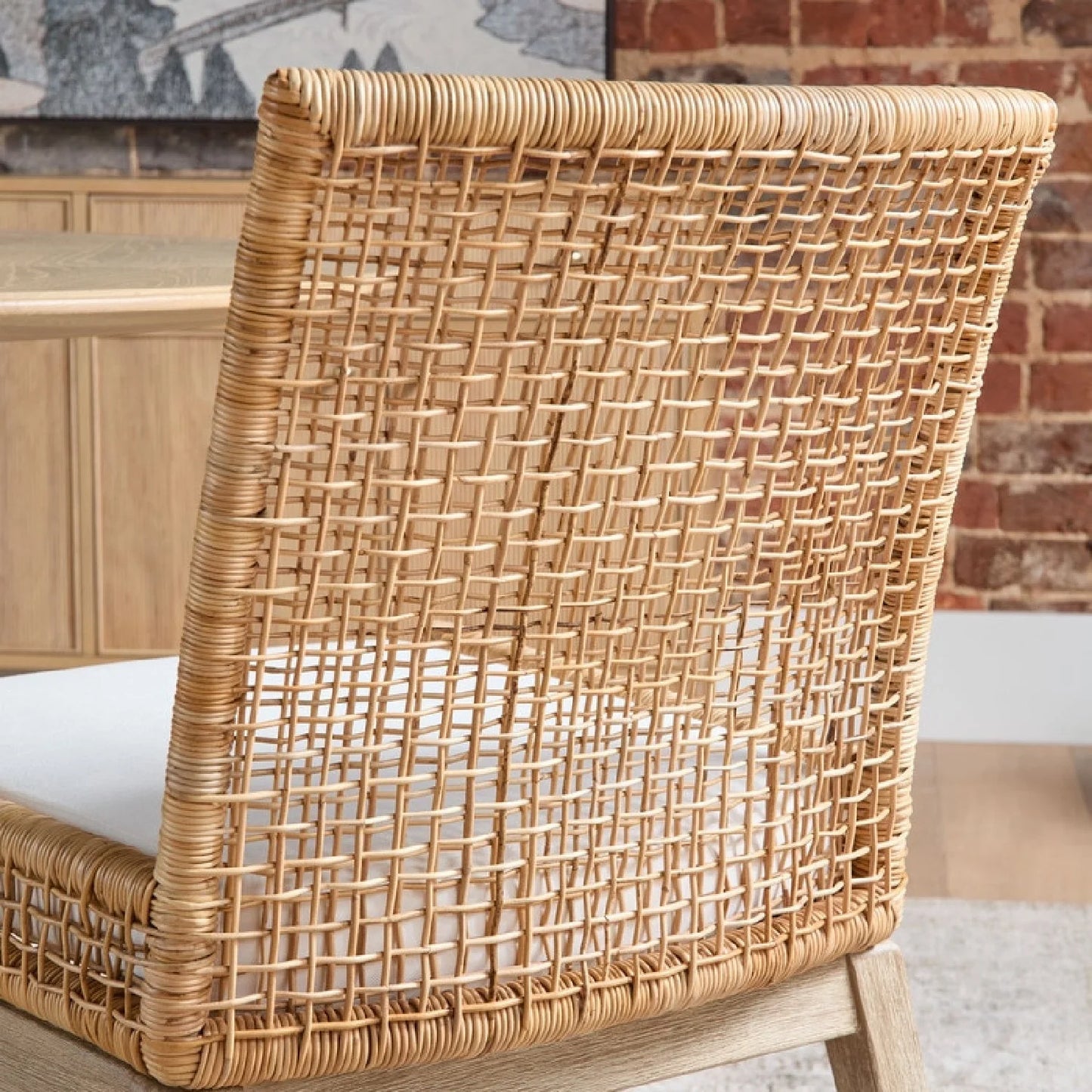 Luxury Rattan Modern Dining Chair European Style for Villa