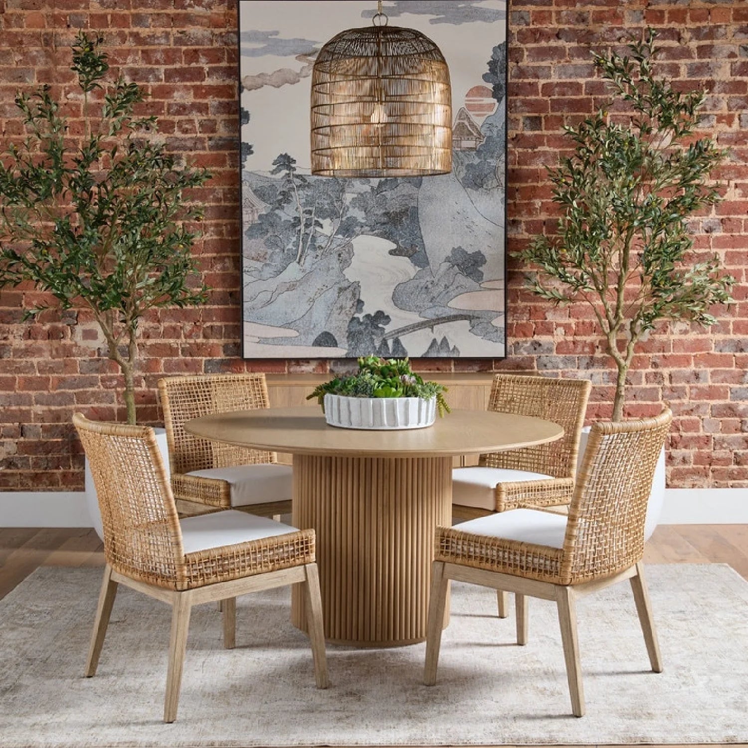 Luxury Rattan Modern Dining Chair European Style for Villa