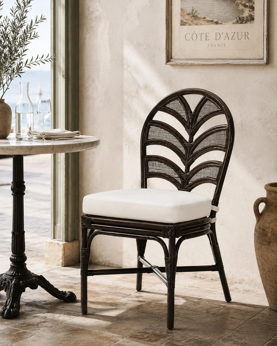 Luxury Rattan Modern Dining Chair European Style for Villa