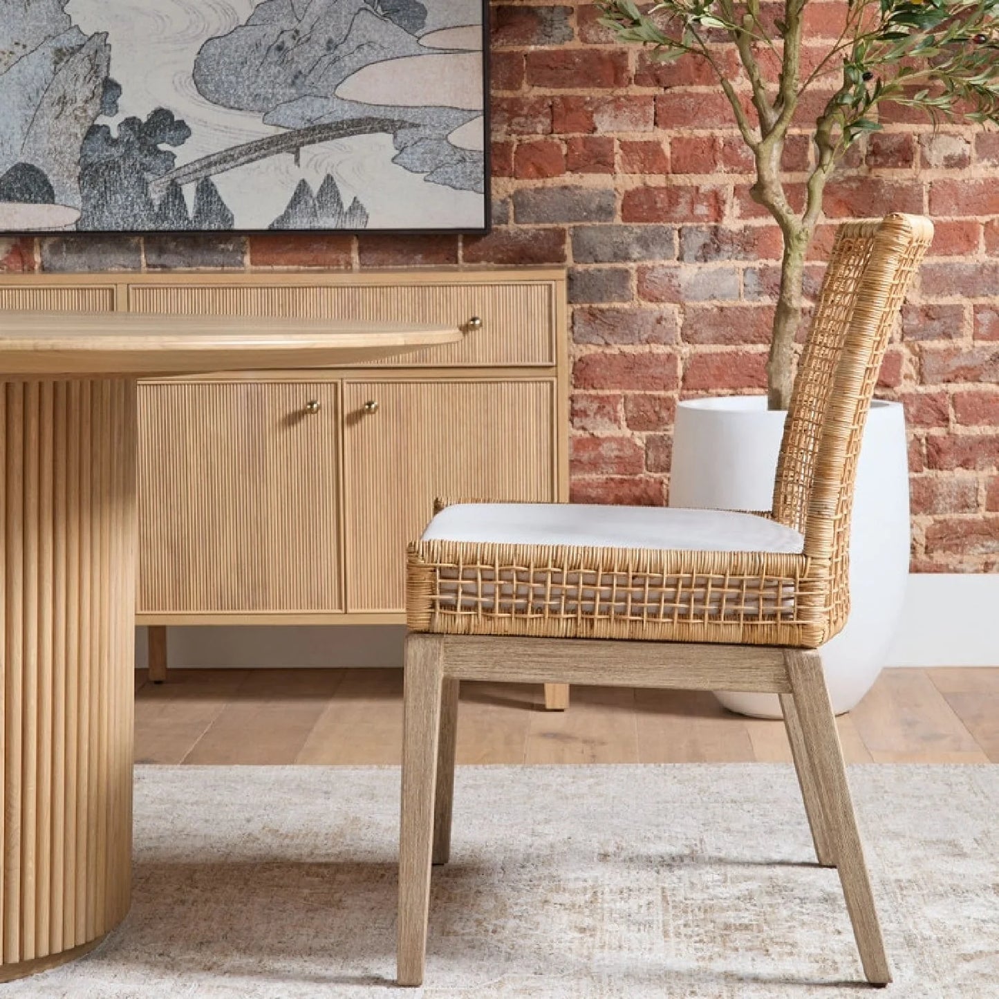 Luxury Rattan Modern Dining Chair European Style for Villa