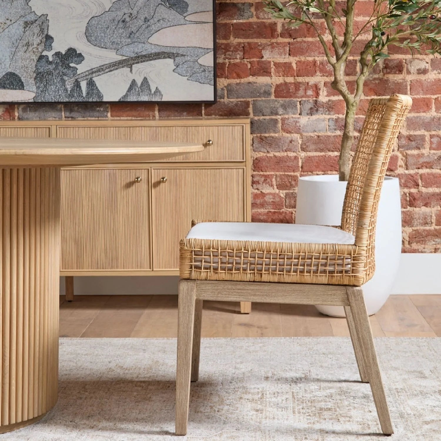 Luxury Rattan Modern Dining Chair European Style for Villa