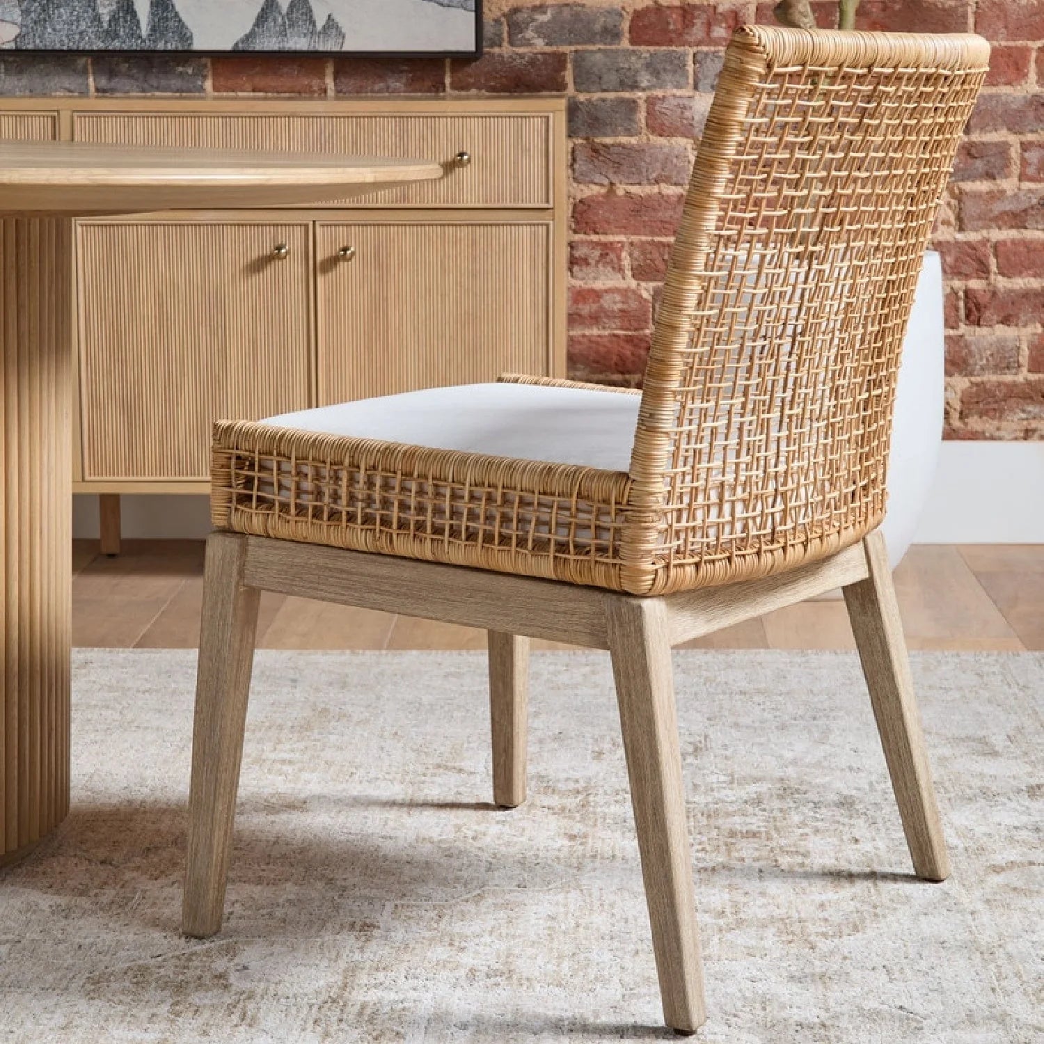 Luxury Rattan Modern Dining Chair European Style for Villa