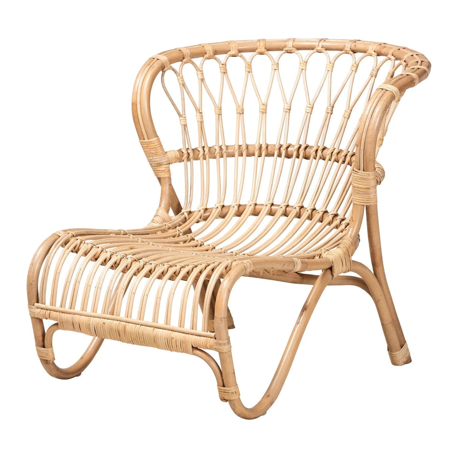 Luxury Rattan Openwork Accent Chair Modern European Style for Villa