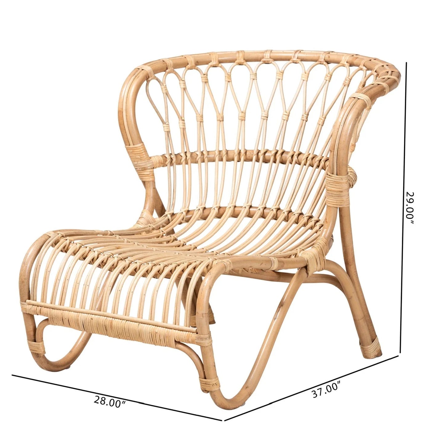Luxury Rattan Openwork Accent Chair Modern European Style for Villa