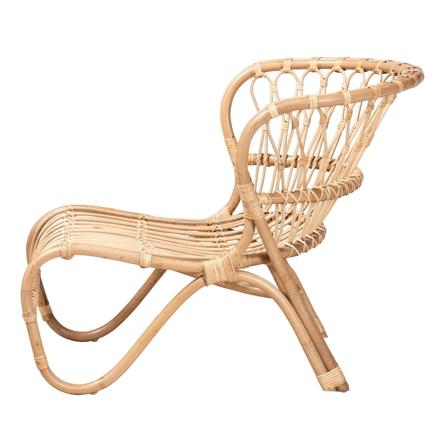 Luxury Rattan Openwork Accent Chair Modern European Style for Villa
