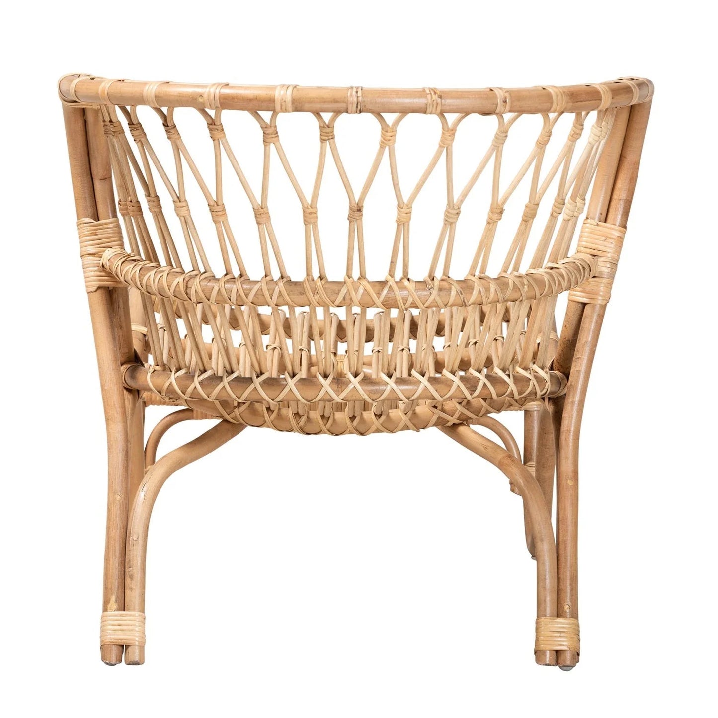 Luxury Rattan Openwork Accent Chair Modern European Style for Villa