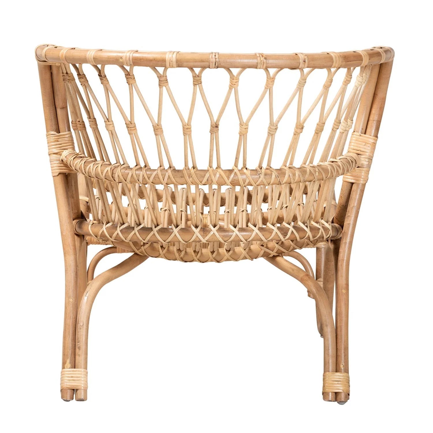 Luxury Rattan Openwork Accent Chair Modern European Style for Villa