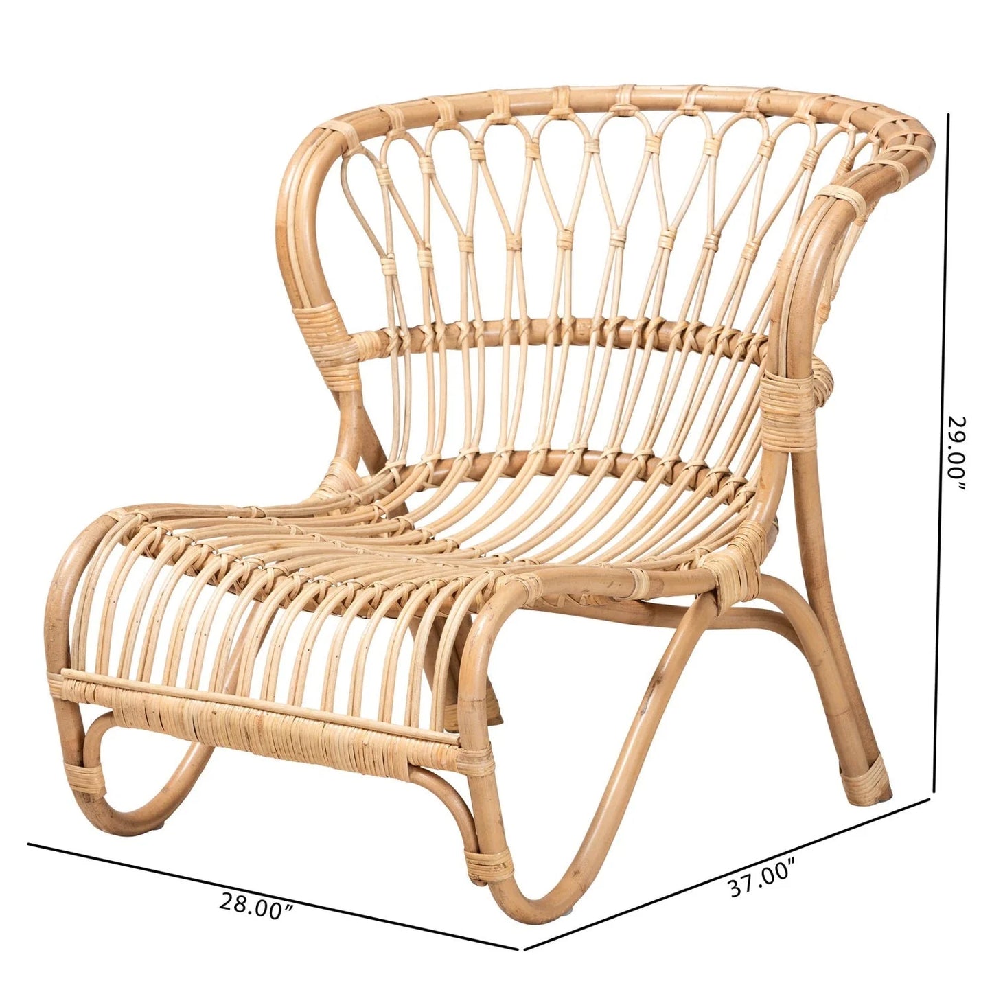 Luxury Rattan Openwork Accent Chair Modern European Style for Villa