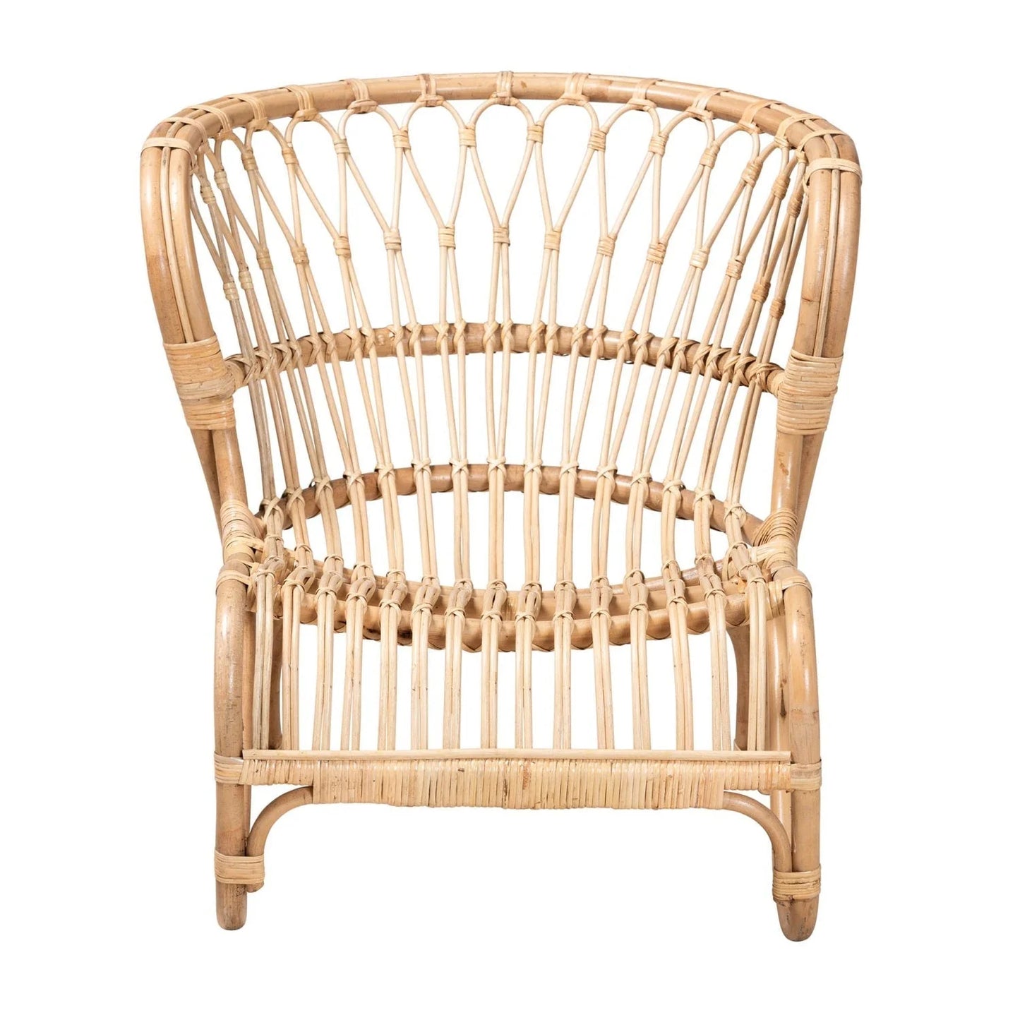 Luxury Rattan Openwork Accent Chair Modern European Style for Villa