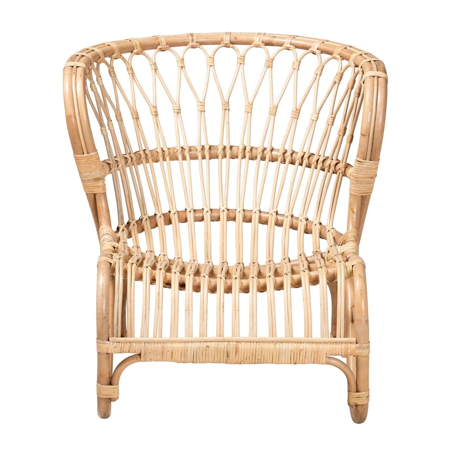 Luxury Rattan Openwork Accent Chair Modern European Style for Villa