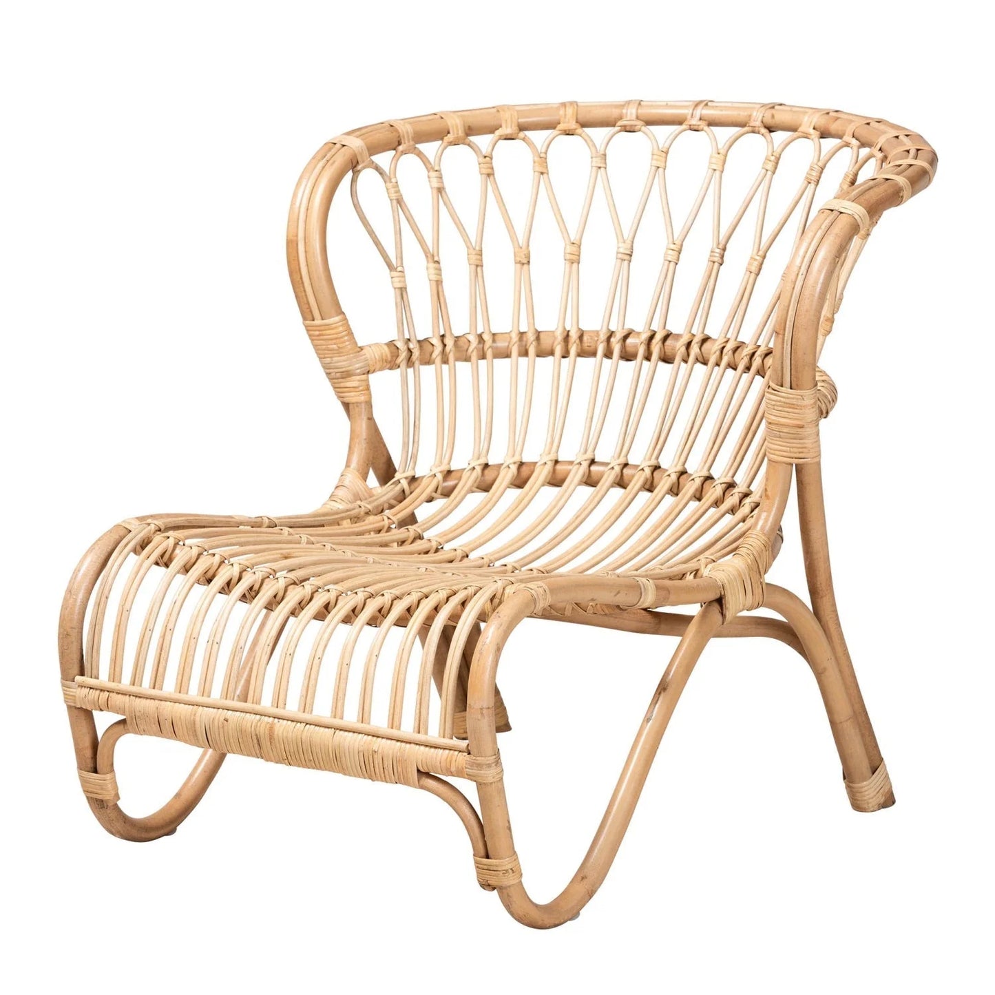 Luxury Rattan Openwork Accent Chair Modern European Style for Villa