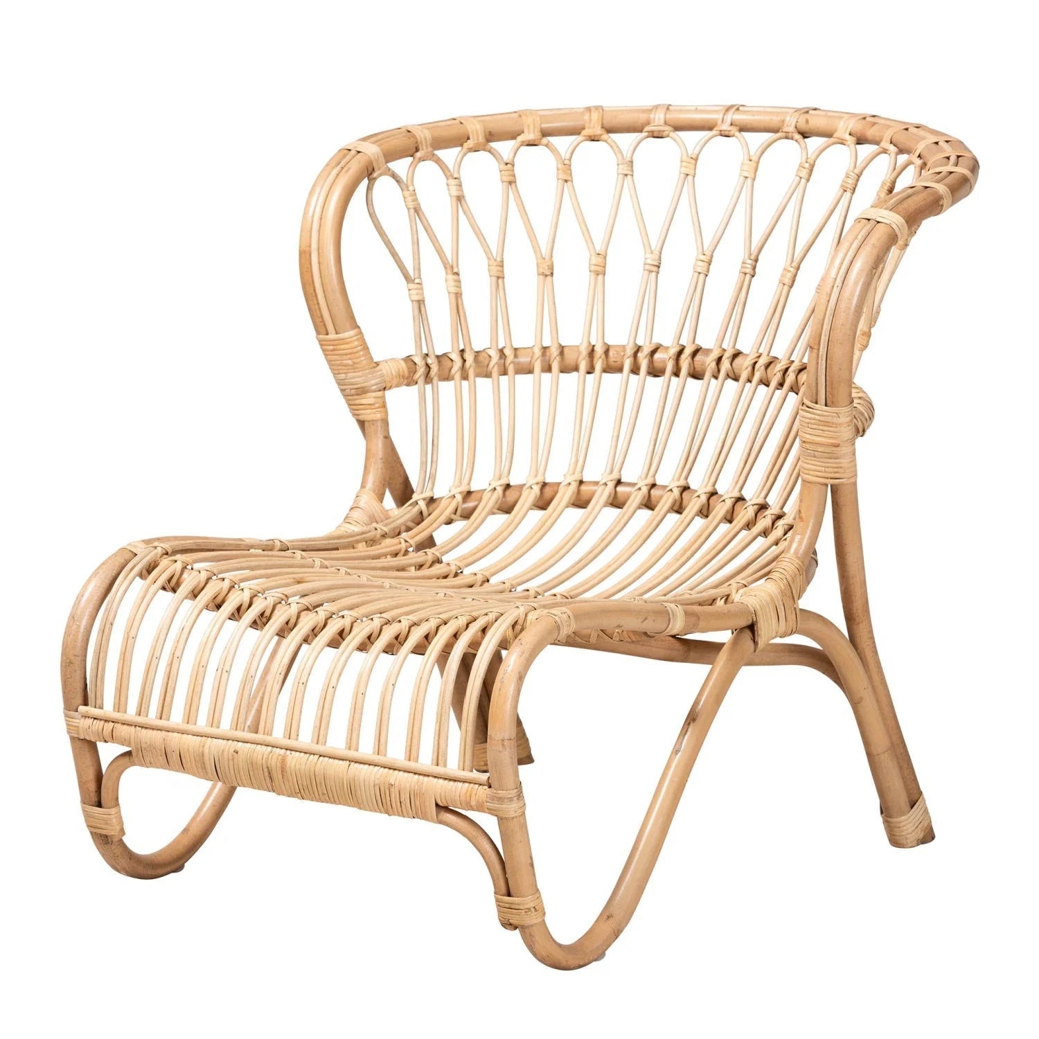 Luxury Rattan Openwork Accent Chair Modern European Style for Villa