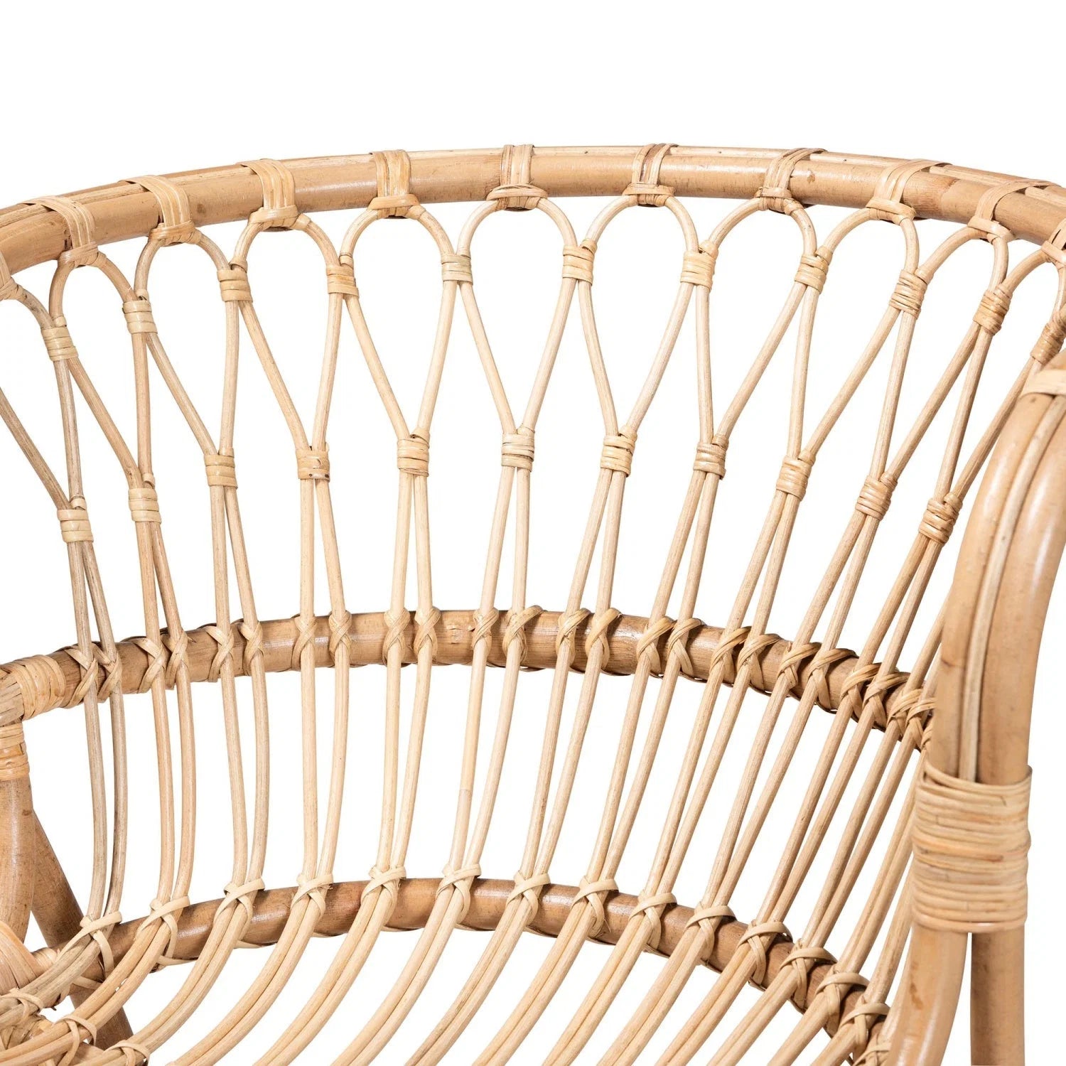 Luxury Rattan Openwork Accent Chair Modern European Style for Villa