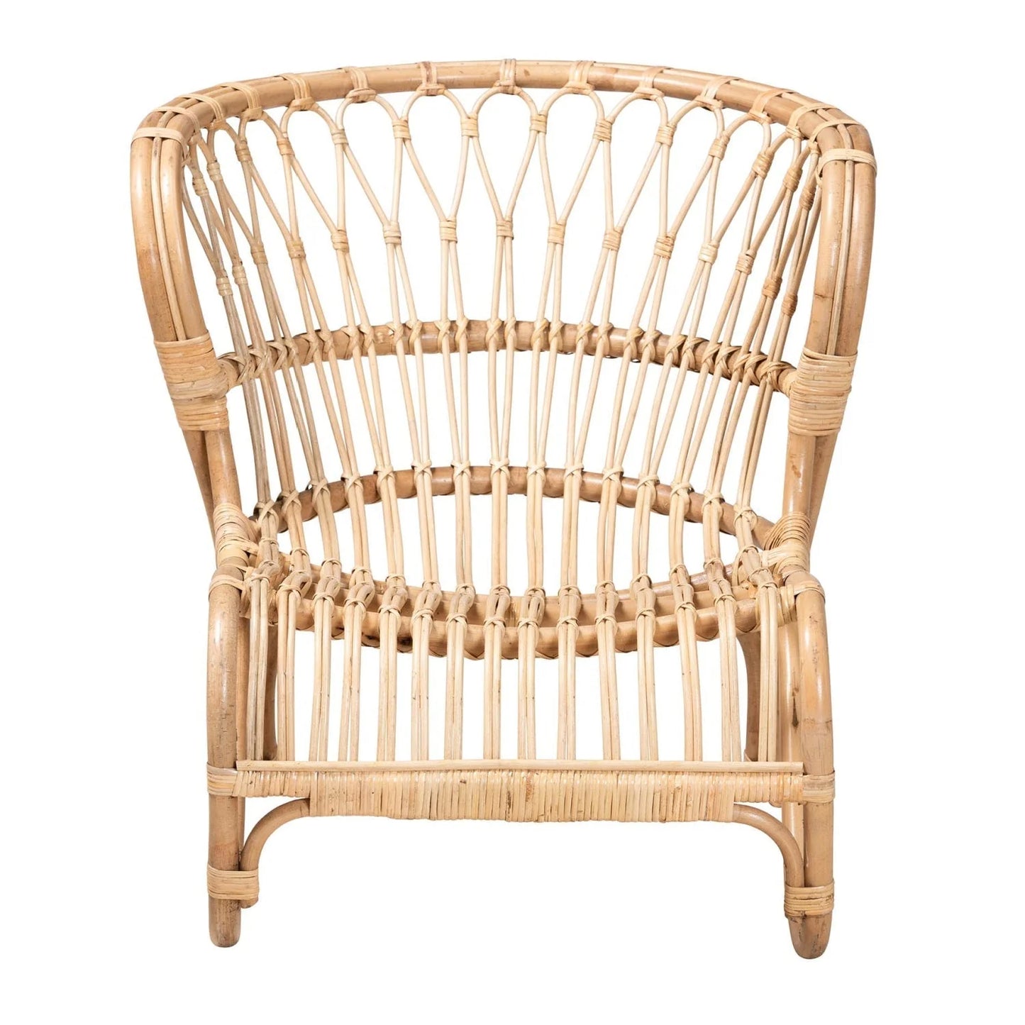 Luxury Rattan Openwork Accent Chair Modern European Style for Villa