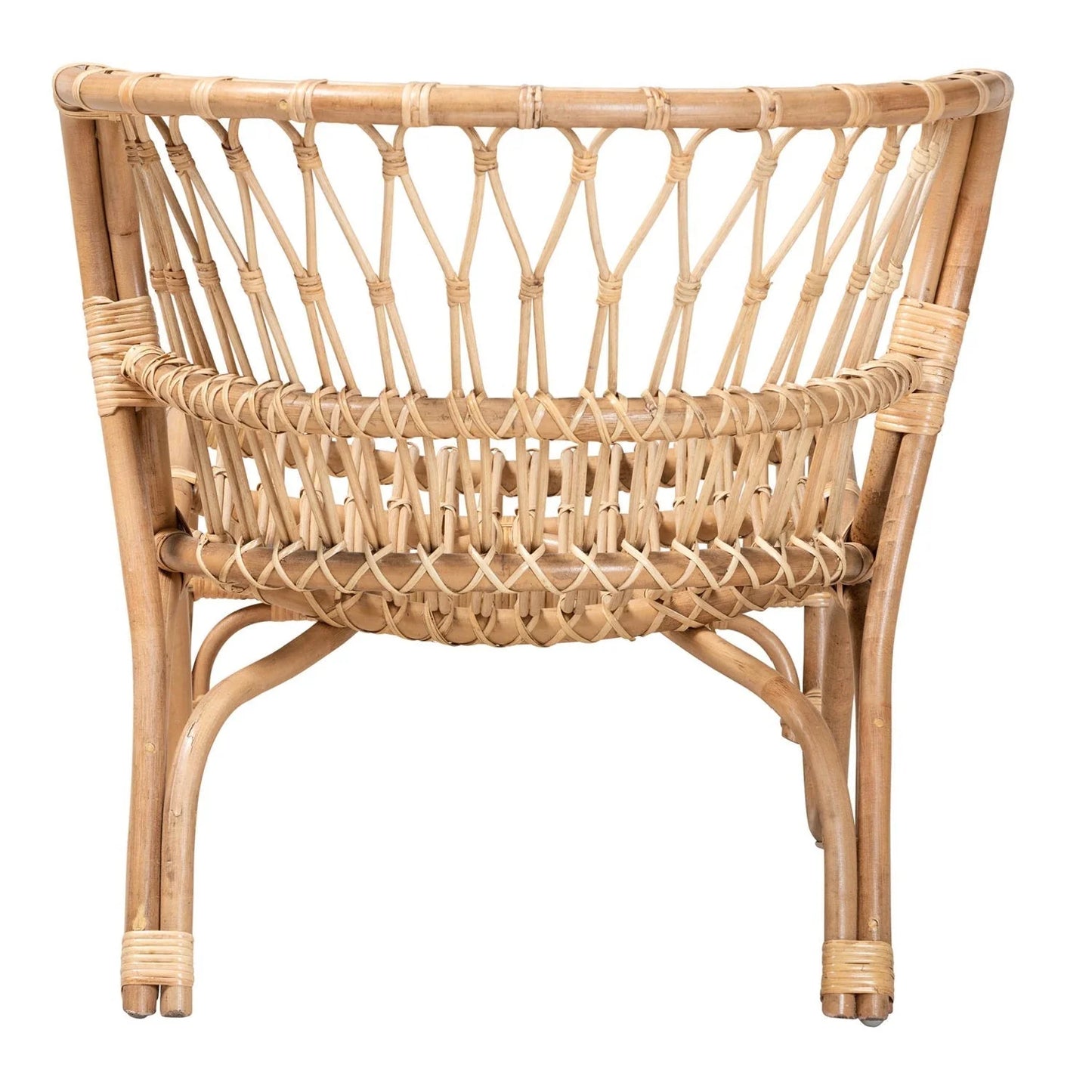 Luxury Rattan Openwork Accent Chair Modern European Style for Villa