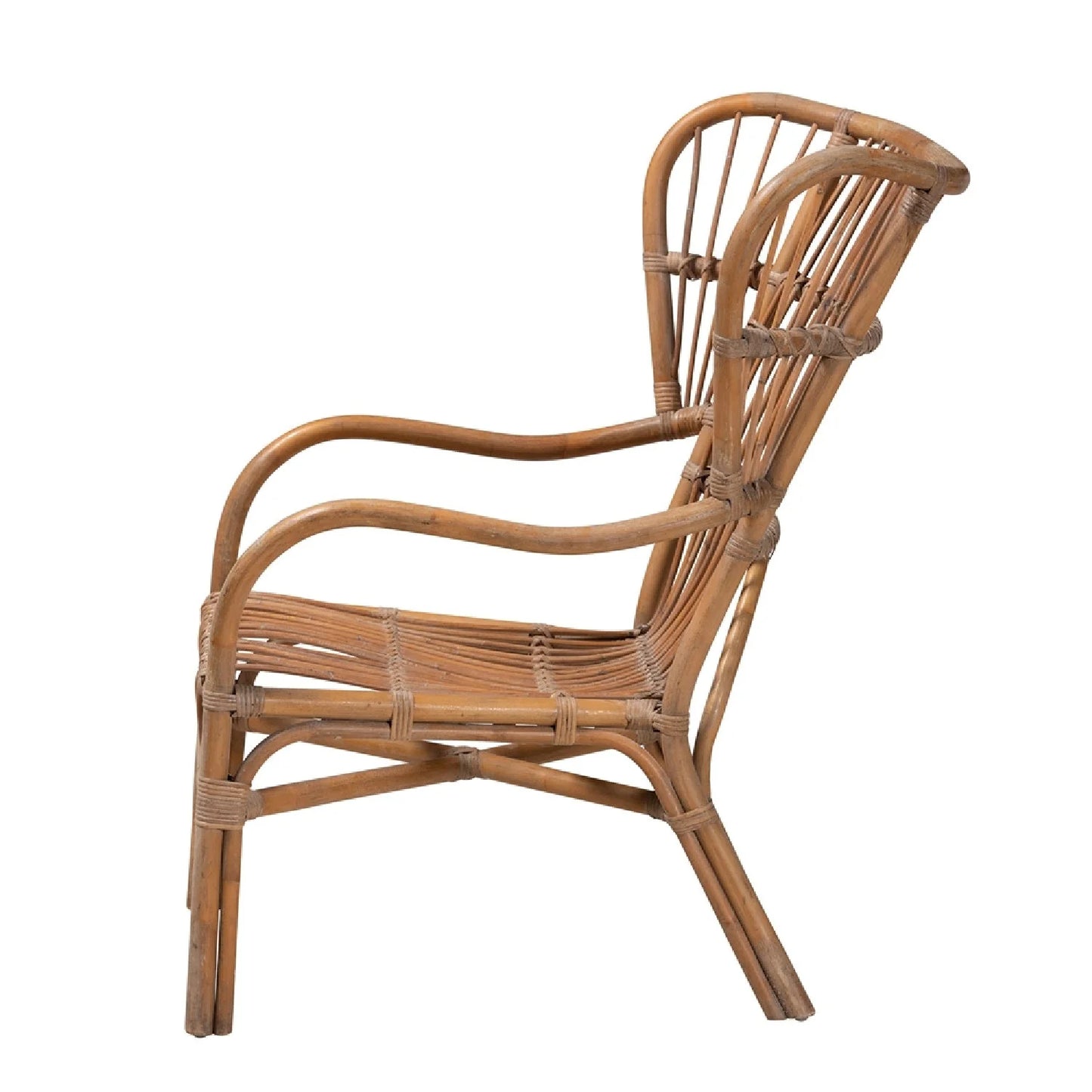 Luxury Rattan Rods Lounge Chair Modern Italian Style for Villa