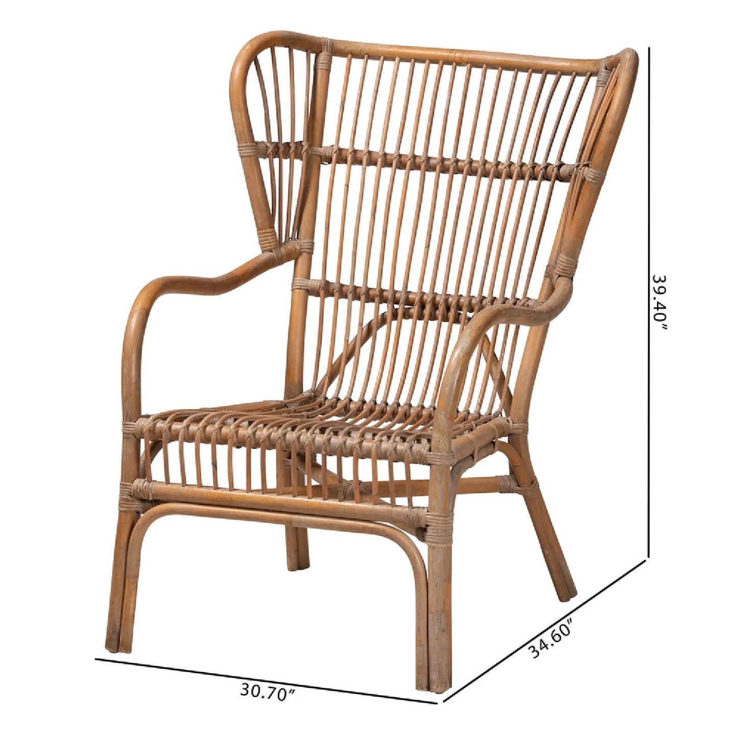 Luxury Rattan Rods Lounge Chair Modern Italian Style for Villa