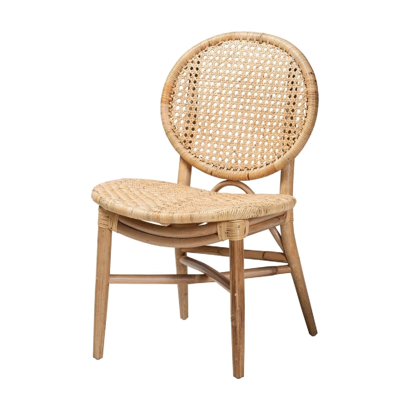 Luxury Rattan Round Back Modern Dining Chair European Style for Villa