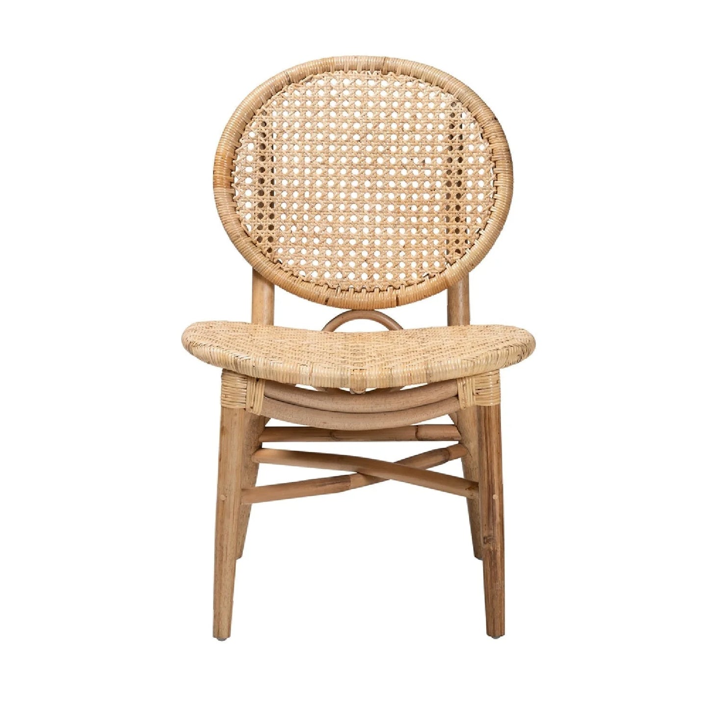 Luxury Rattan Round Back Modern Dining Chair European Style for Villa