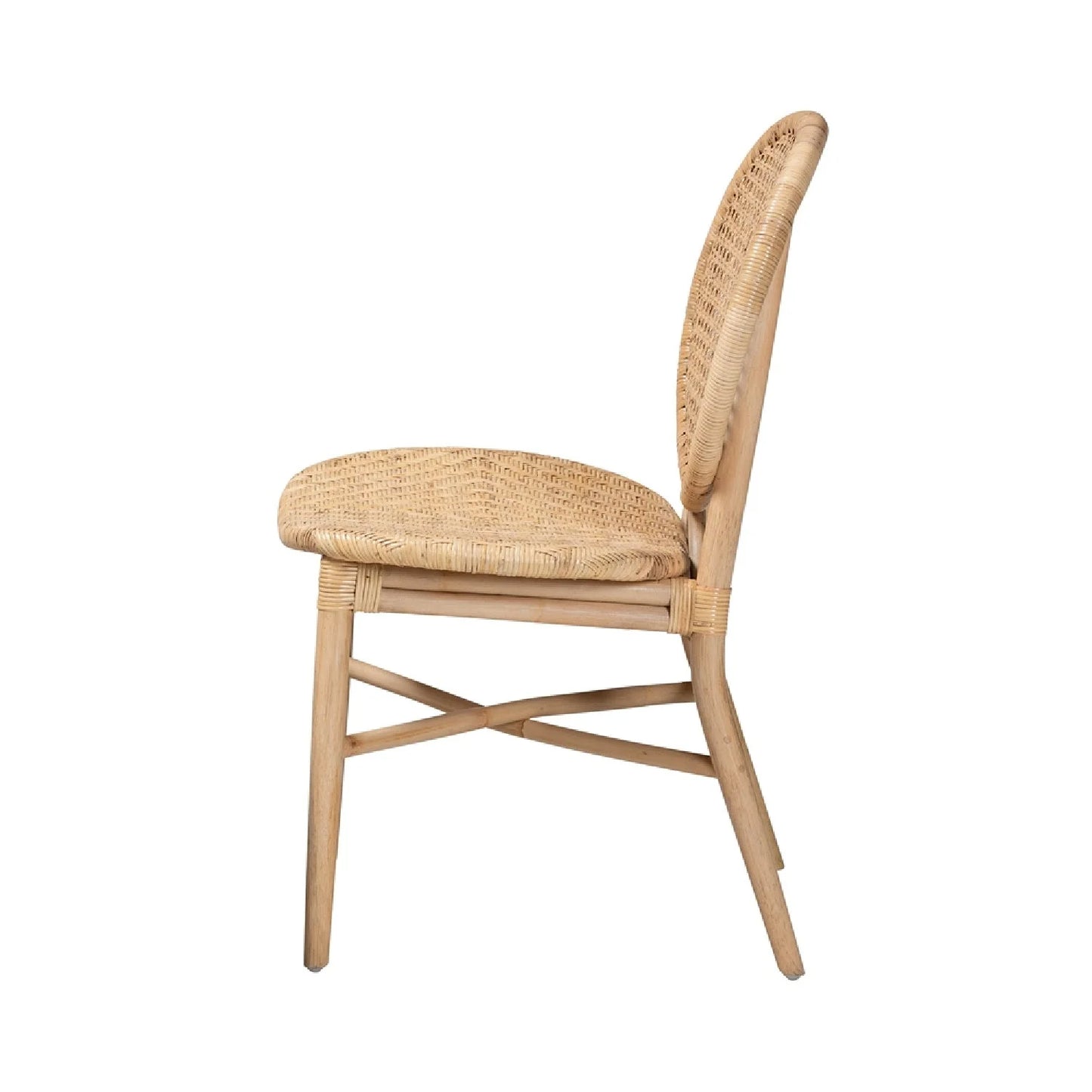 Luxury Rattan Round Back Modern Dining Chair European Style for Villa