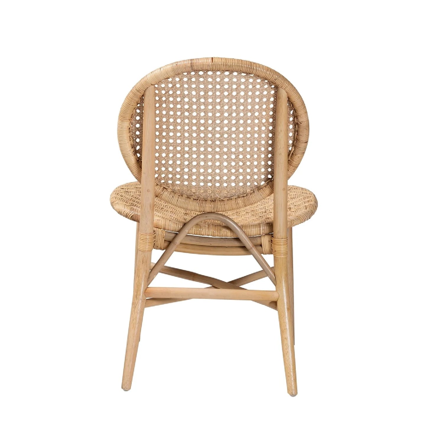 Luxury Rattan Round Back Modern Dining Chair European Style for Villa