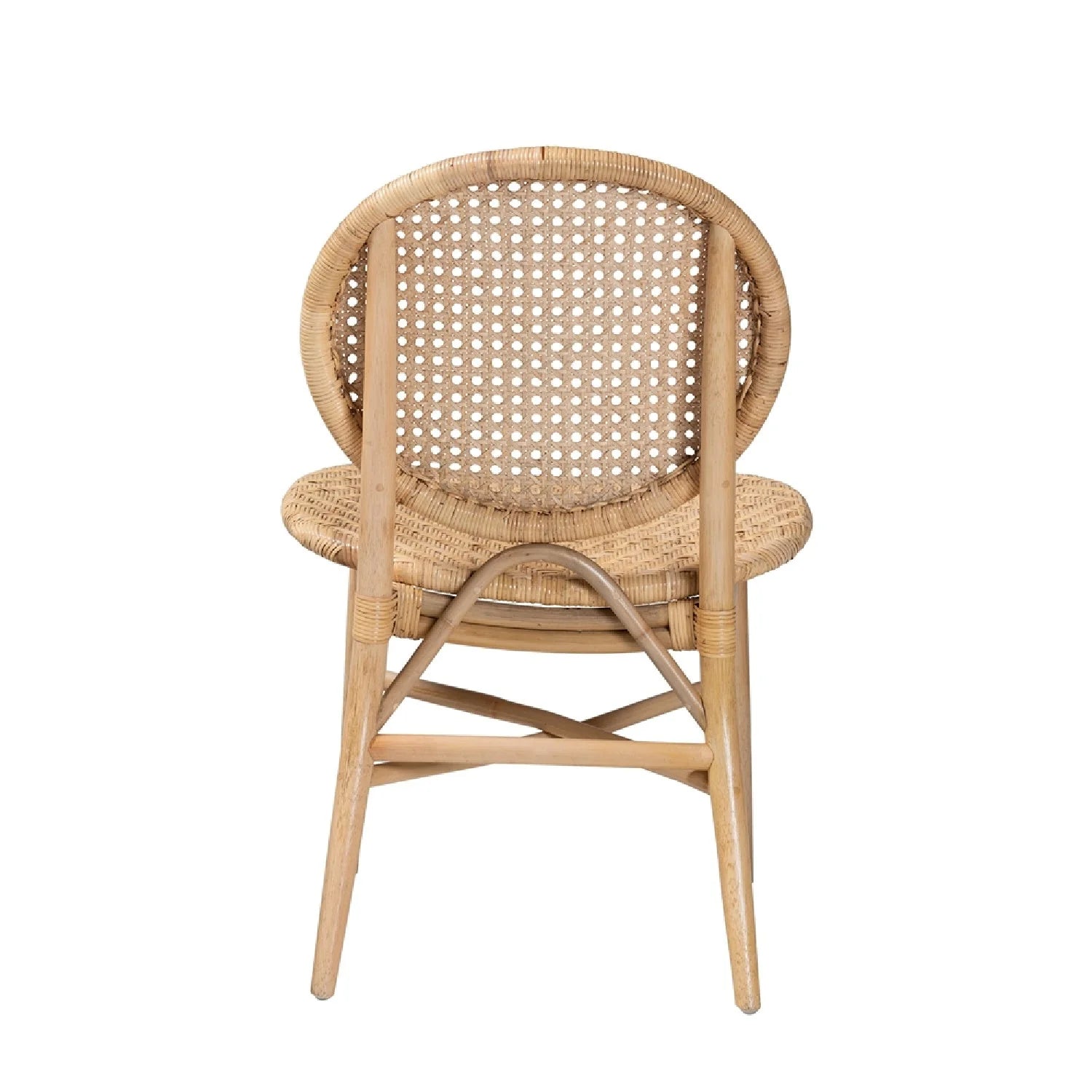 Luxury Rattan Round Back Modern Dining Chair European Style for Villa