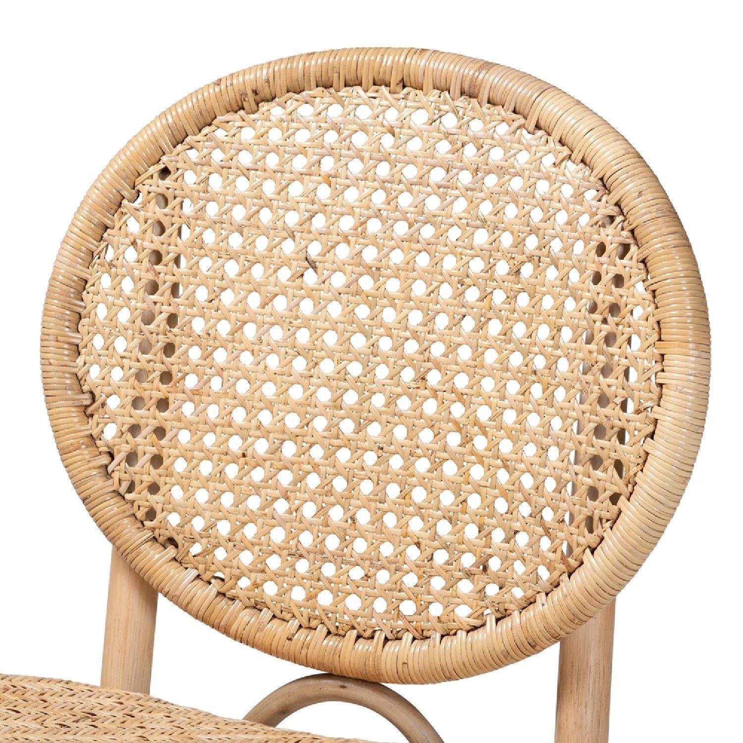 Luxury Rattan Round Back Modern Dining Chair European Style for Villa