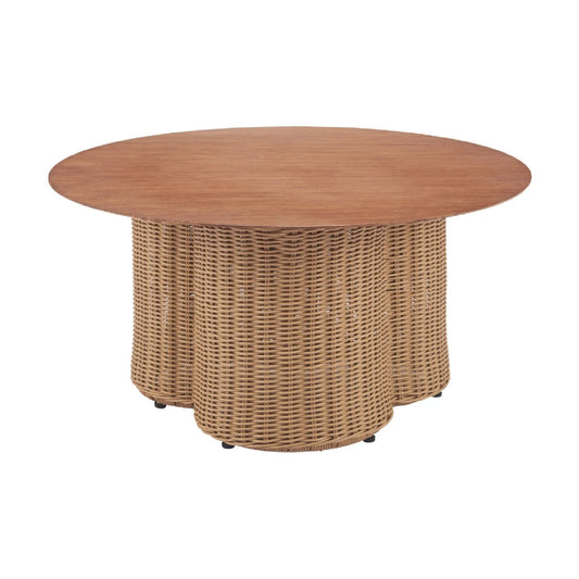 Luxury Rattan Round Coffee Table Modern Italian Style for Villa
