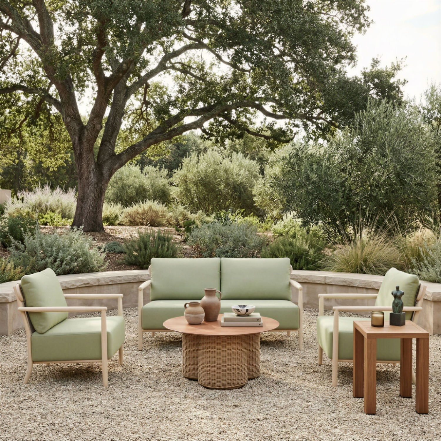 Luxury Rattan Round Coffee Table Modern Italian Style for Villa
