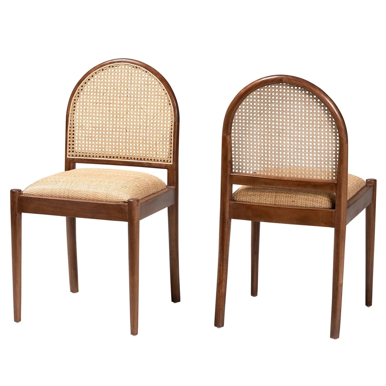 Luxury Rattan Solid Wood Modern Dining Chair European Style for Villa