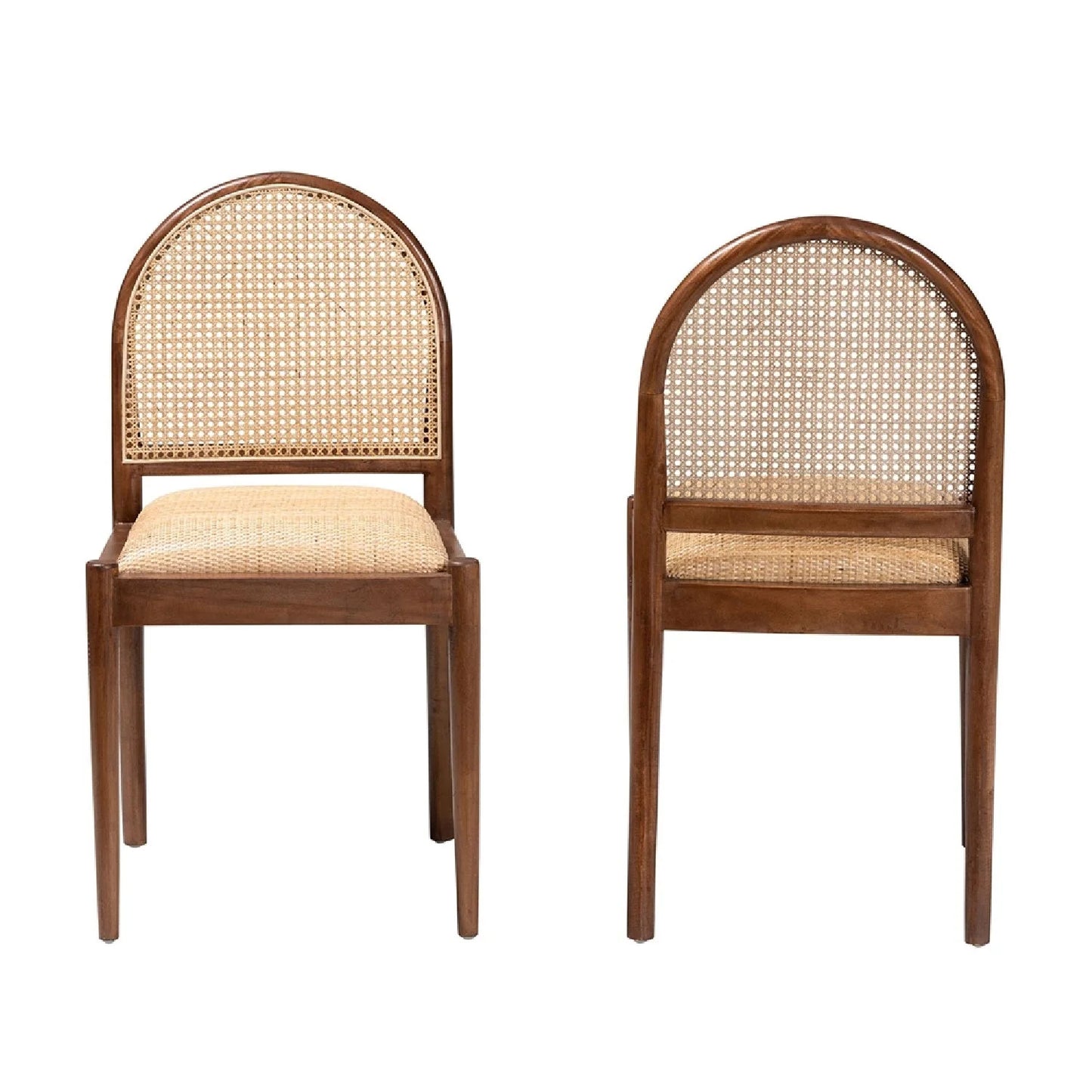 Luxury Rattan Solid Wood Modern Dining Chair European Style for Villa