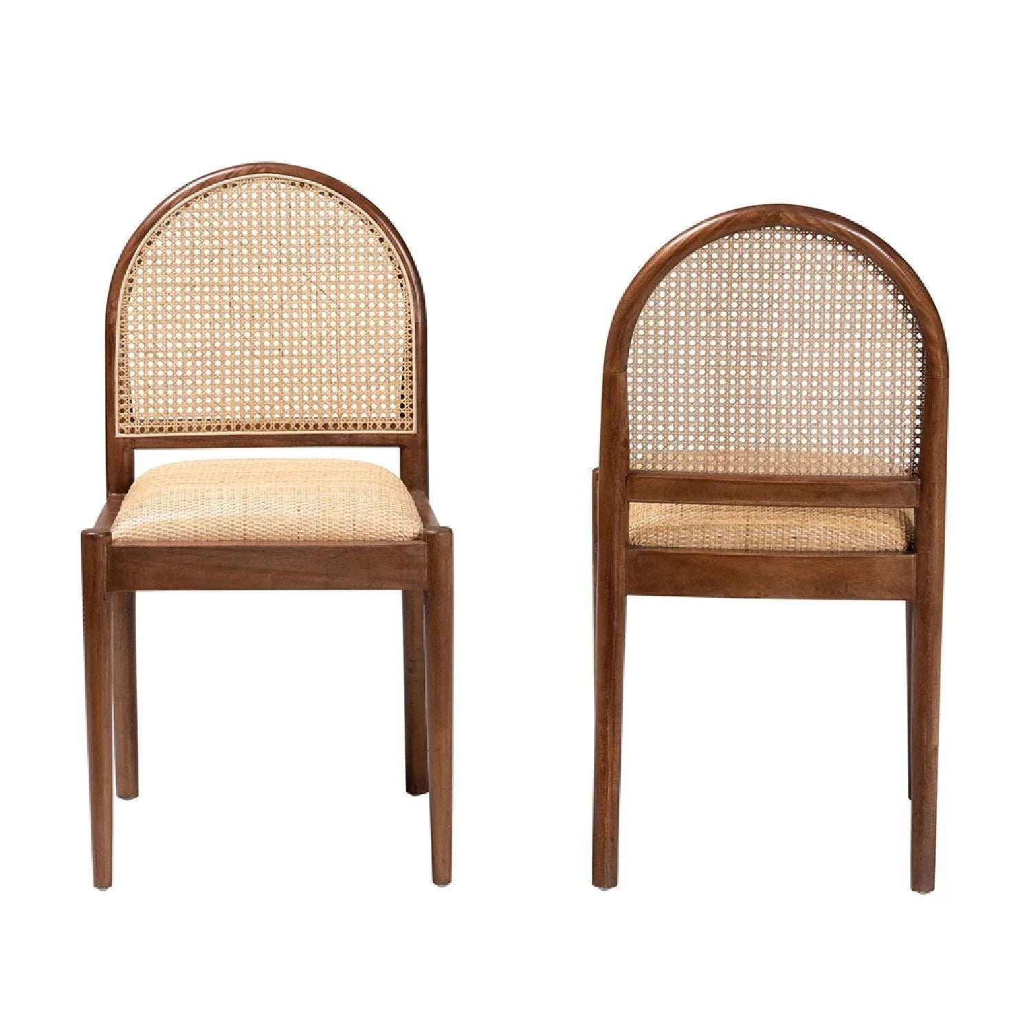 Luxury Rattan Solid Wood Modern Dining Chair European Style for Villa