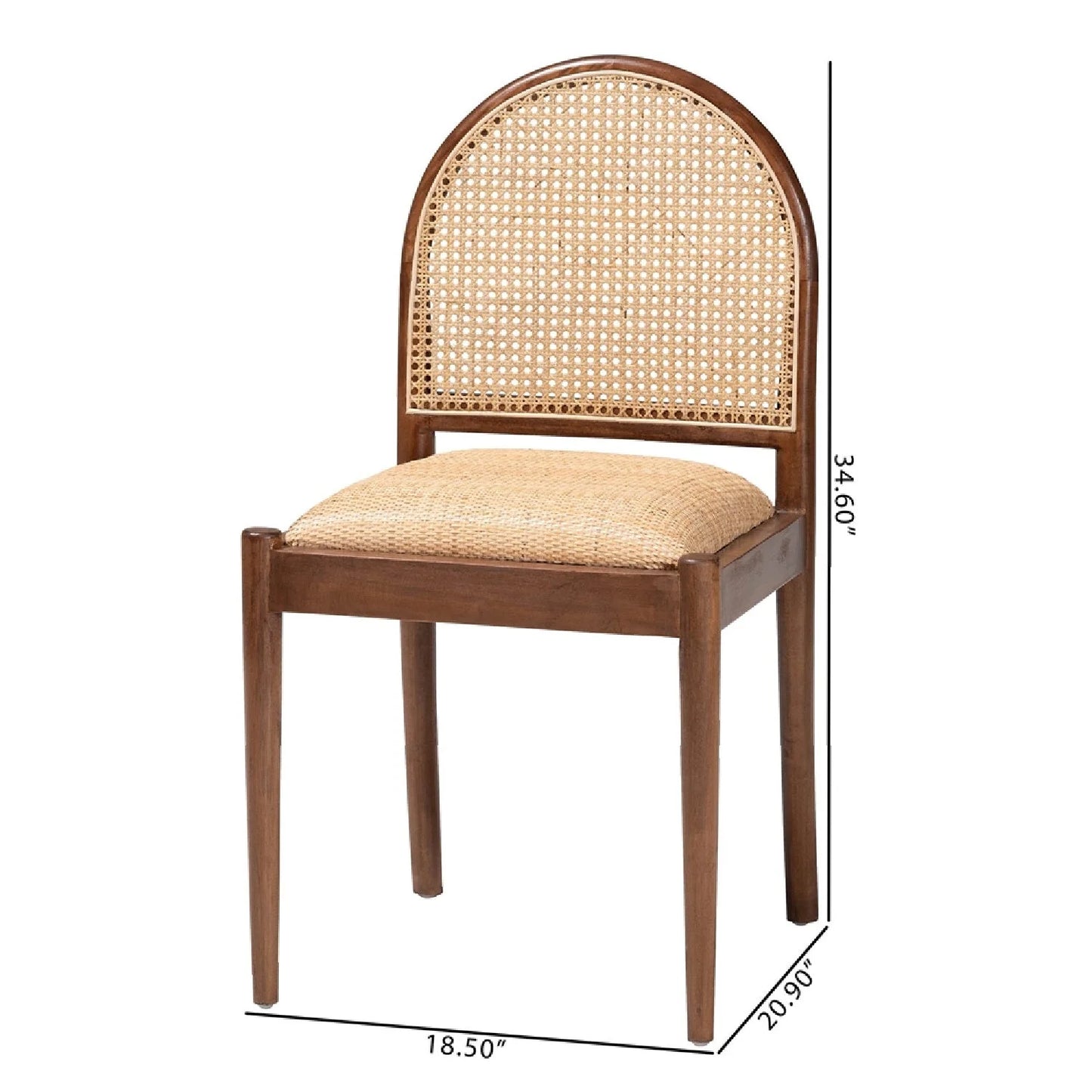 Luxury Rattan Solid Wood Modern Dining Chair European Style for Villa