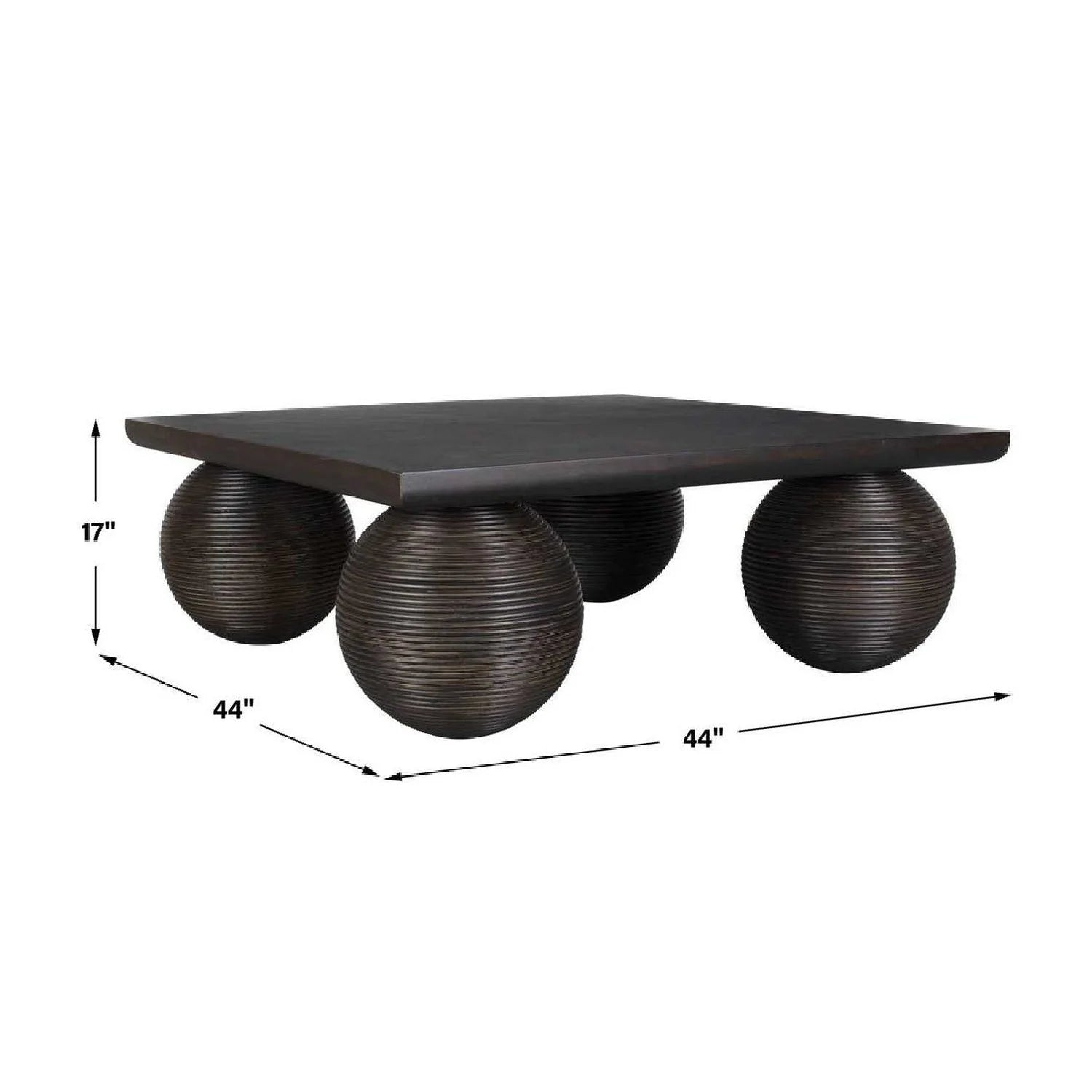 Luxury Rattan Sphere Coffee Table Modern Italian Style for Villa