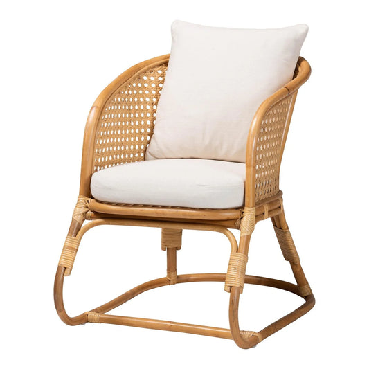 Luxury Rattan Webbing Accent Chair Modern Italian Style for Villa