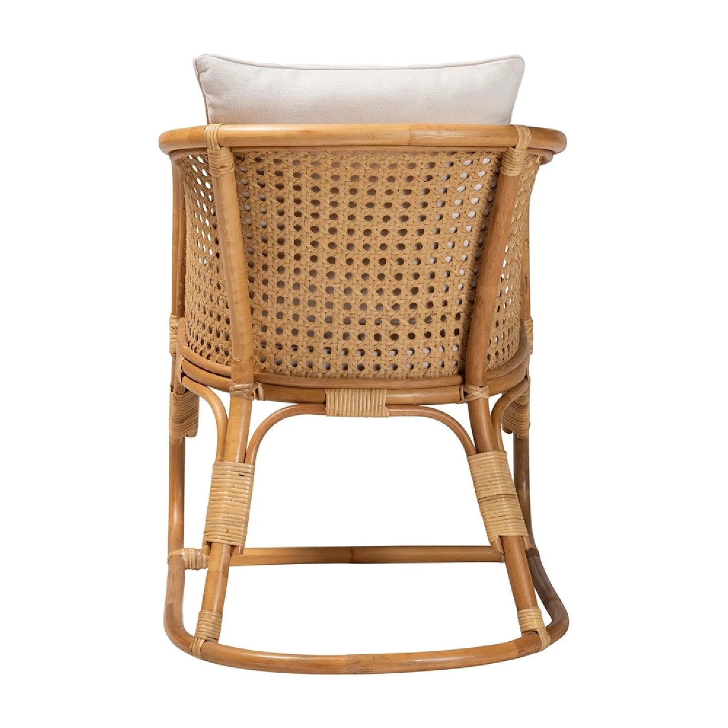 Luxury Rattan Webbing Accent Chair Modern Italian Style for Villa