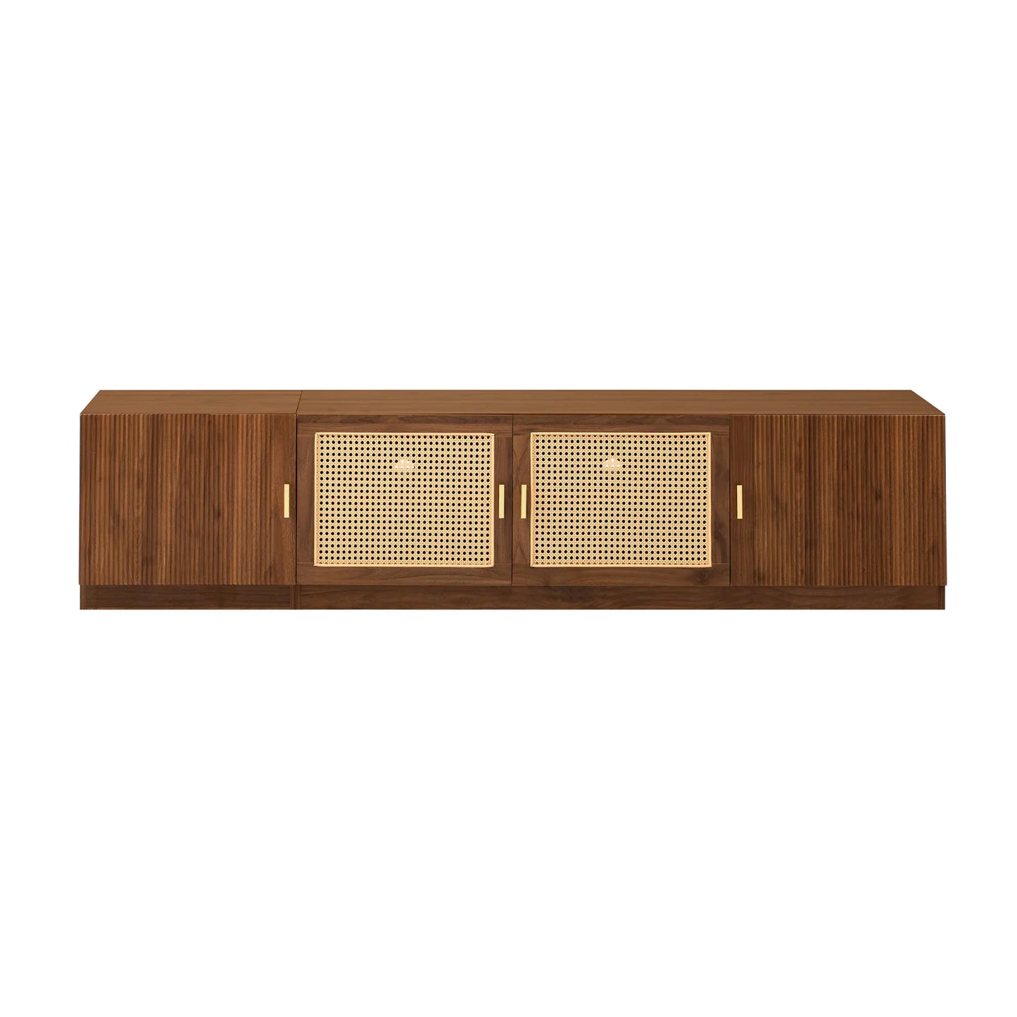 Luxury Rattan Wood TV Stand Modern Italian Style for Villa